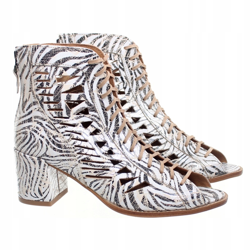 Dámské kotníkové boty ažurové boty Maciejka 04040-22/00-5 Béžová kůže VEL.37