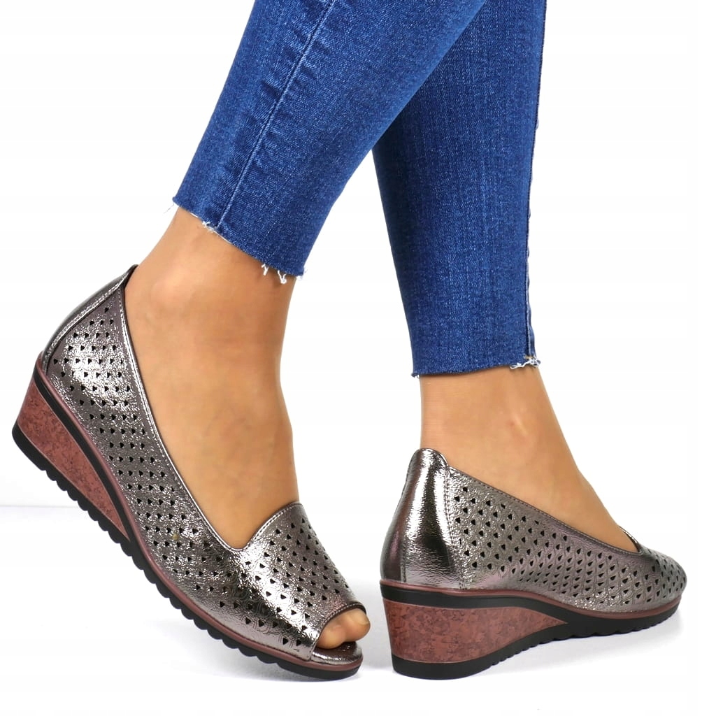 Dámské Pohodlné Polobotky Na Klínku, Kovové, Stabilní