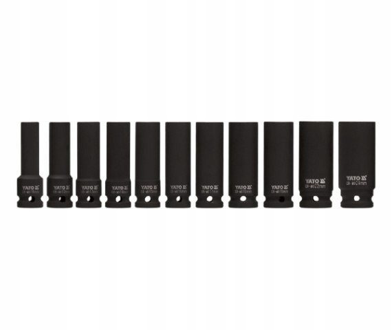YATO NASADKI UDAROWE DŁUGIE 1/2" 11 elem. 10-24mm 1054