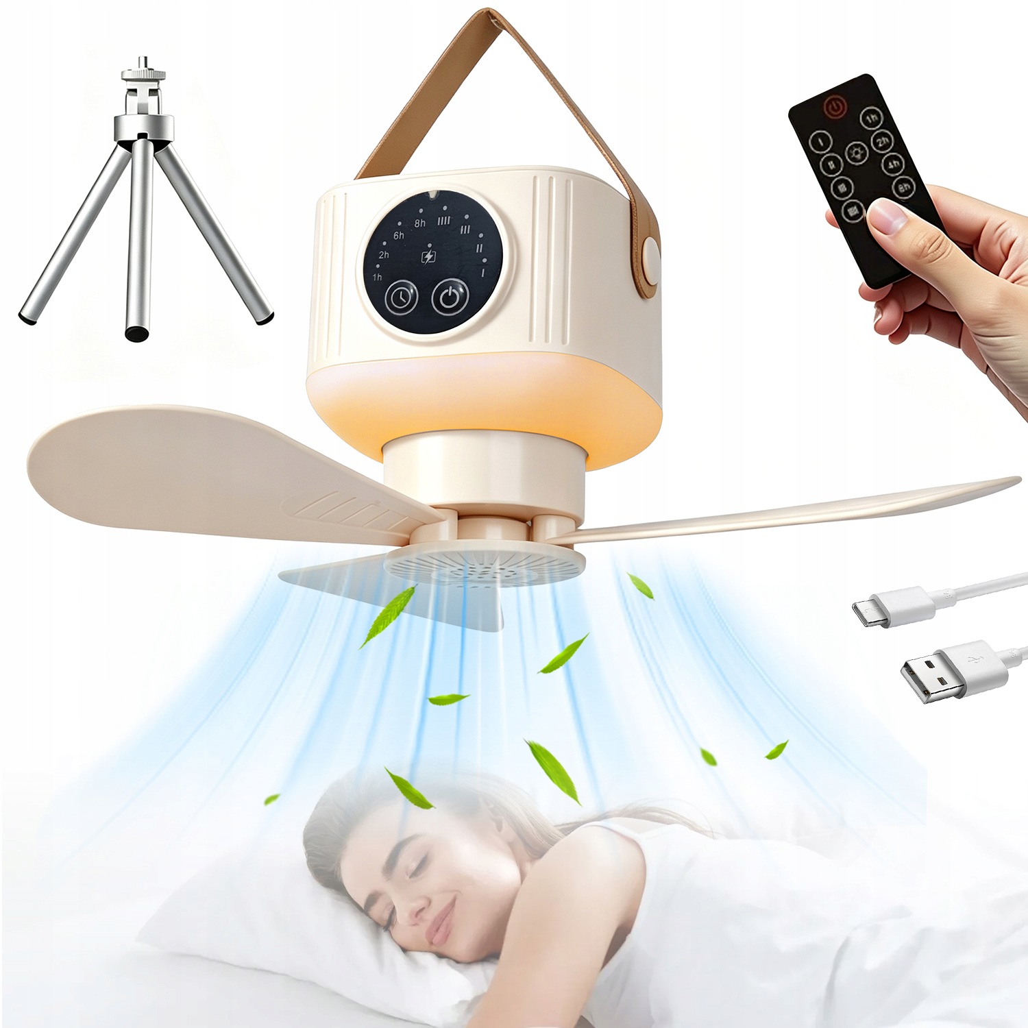 Regulowana Lampa Sufitowa Led Żarówka 2W1 Z Wiatrakiem Wentylator Z Pilotem