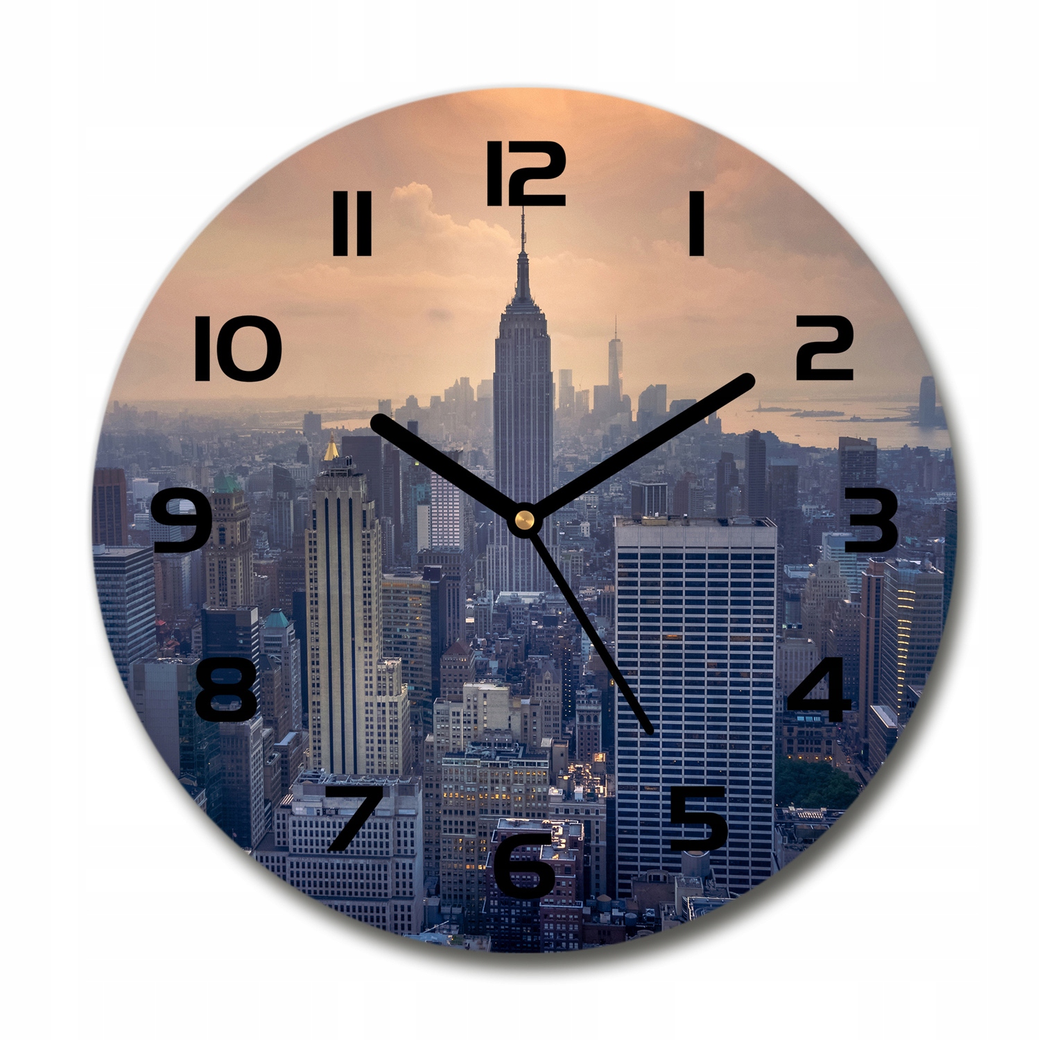 

Zegar szklany okrągły Manhattan Nowy Jork fi 30 cm