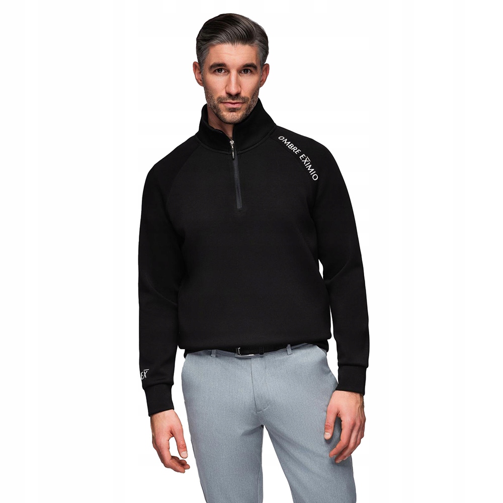 Pánská mikina s rozepínacím vysokým stojáčkem černá V1 OM-SSZP-0211, velikost XL