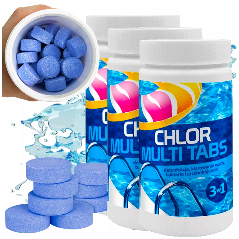 Chlor do basenu multi tabletki Gamix 3w1 chemia basenowa spa 3kg 50x 20g