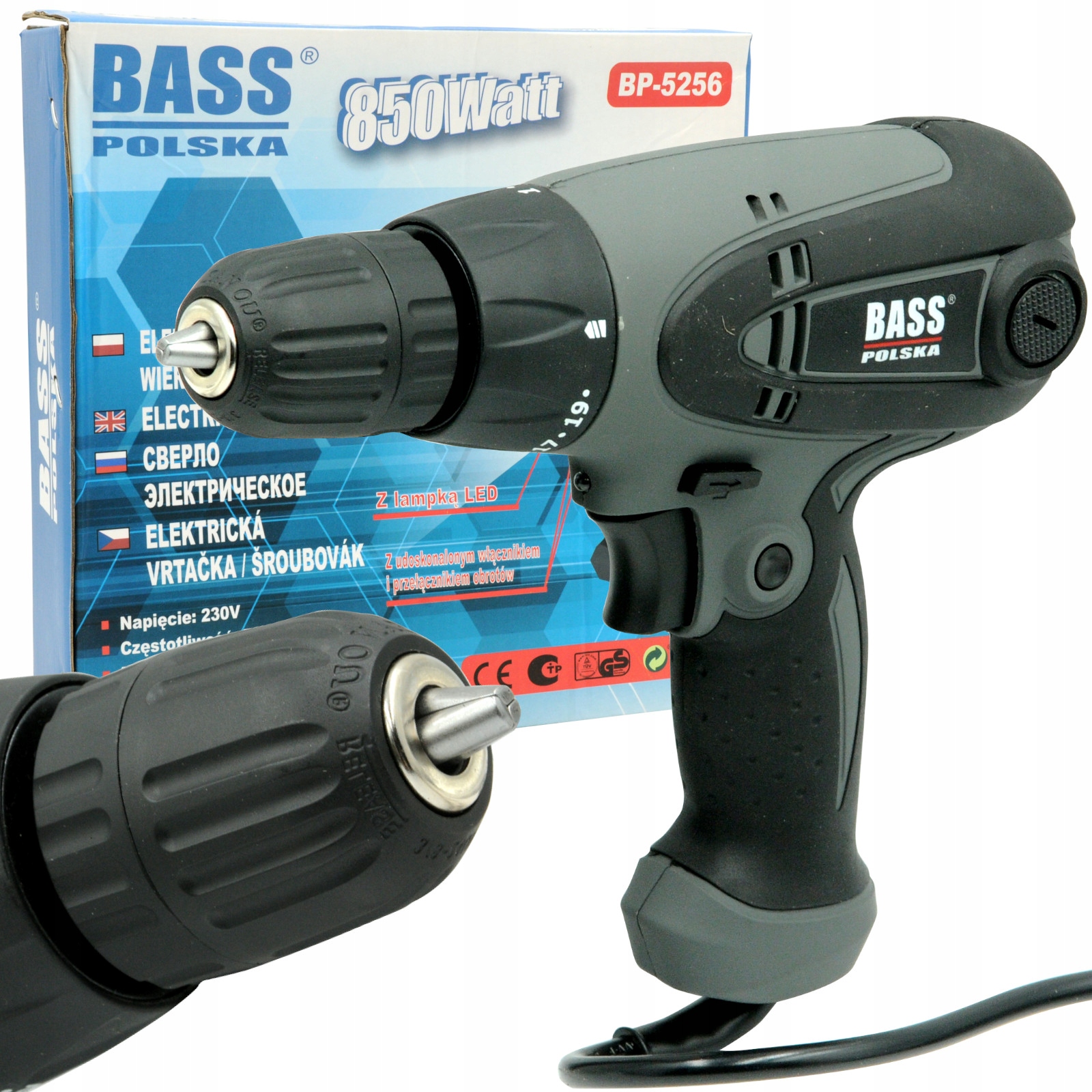 

Bass Polska Wiertarka Wkrętarka Sieciowa 850W Led