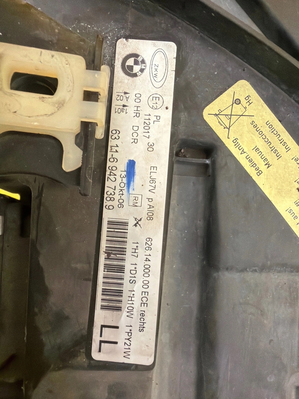 light right Bmw 3 E90 E91 2005-2008 Bi-Xenon non-setting 6942738