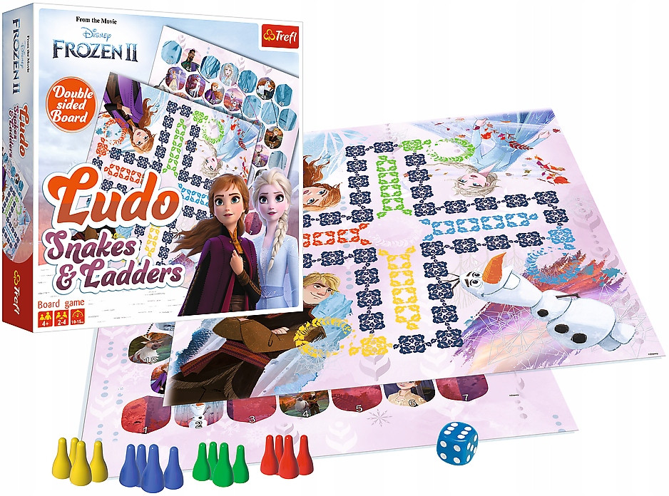 Tradycyjne Gry Planszowe dla dzieci Zestaw 2w1 Chińczyk Węże Kraina Lodu