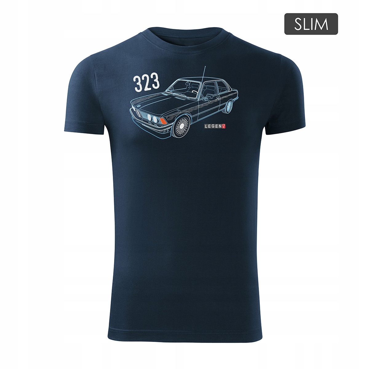 

Koszulka z samochodem Bmw 323 rekin męska Slim