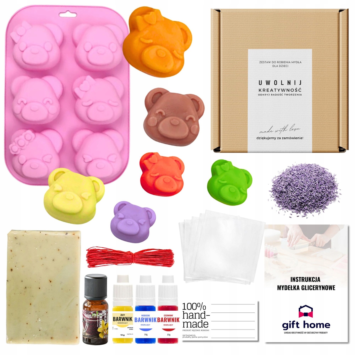Diy sada Mýdlových Medvídků na výrobu mýdel pro děti, kreativní dárek