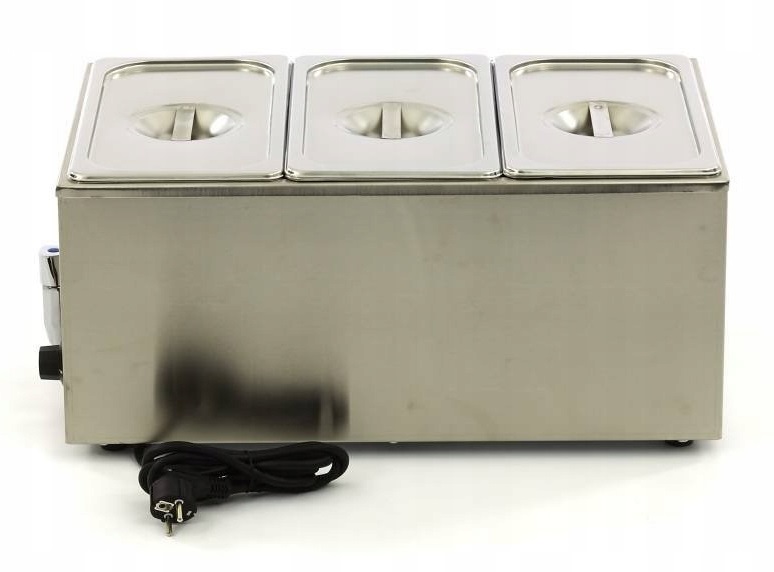 Bemar elektryczny z kranem 3x GN 1/3 z pokrywami 1200W Maxima 09300011