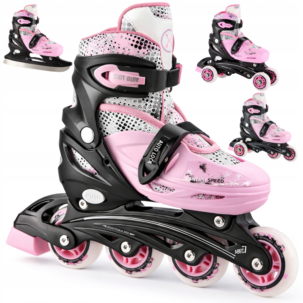 4w1 Łyżworolki Rolki Wrotki Rekreacyjne Łyżwy Regulowane Dla Dziecka 31-34