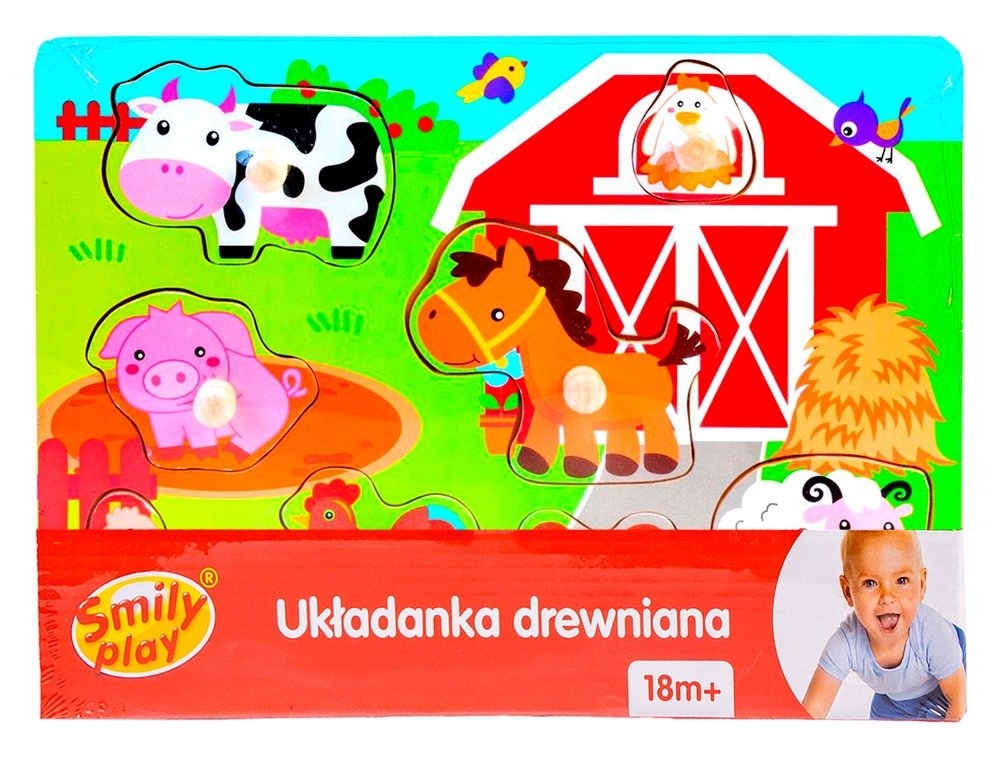 

Układanka drewniana Farma Smily Play SPW83605