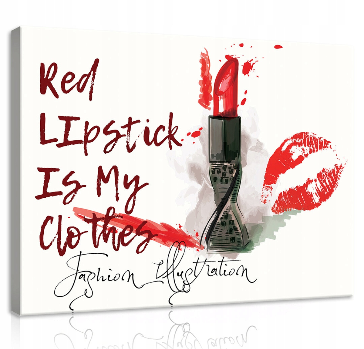 Obraz Na Plátně Canvas 80x60 Červená Rtěnka Motto Grafika