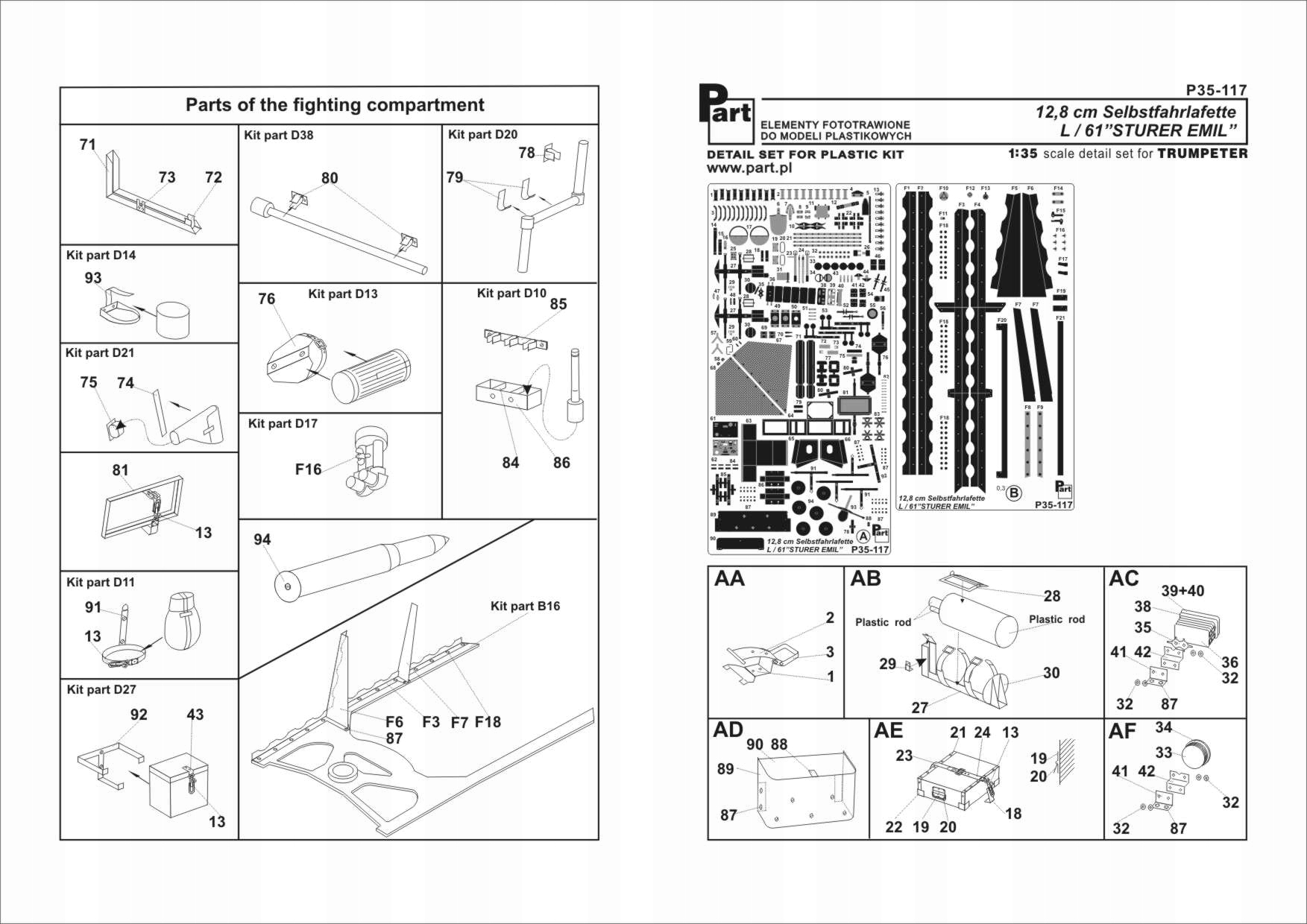 Díl P35-117 1/35 L/61 Sturer Emil (trubkař)