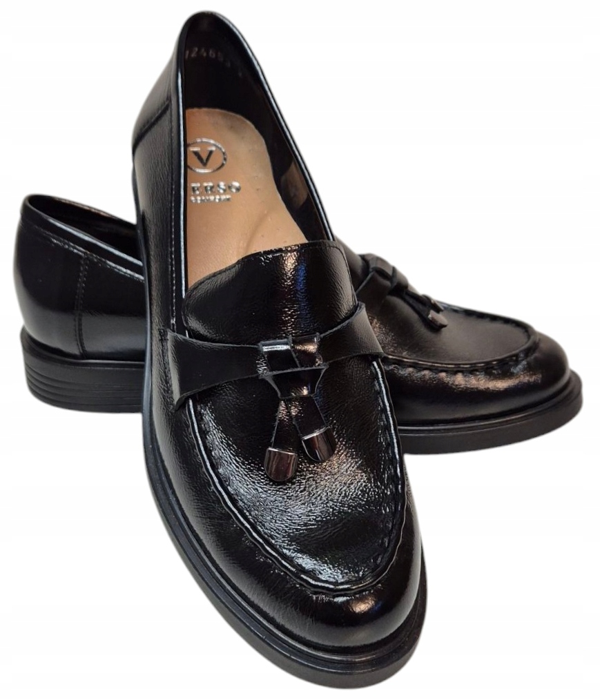 Verso&sempre 24-653 Lordsy Černá kůže naplak vel.39