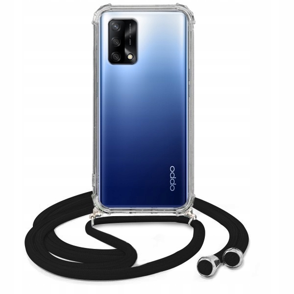 

Etui Crossbody Oppo A74 4G Czarny Sznurek Ochronne