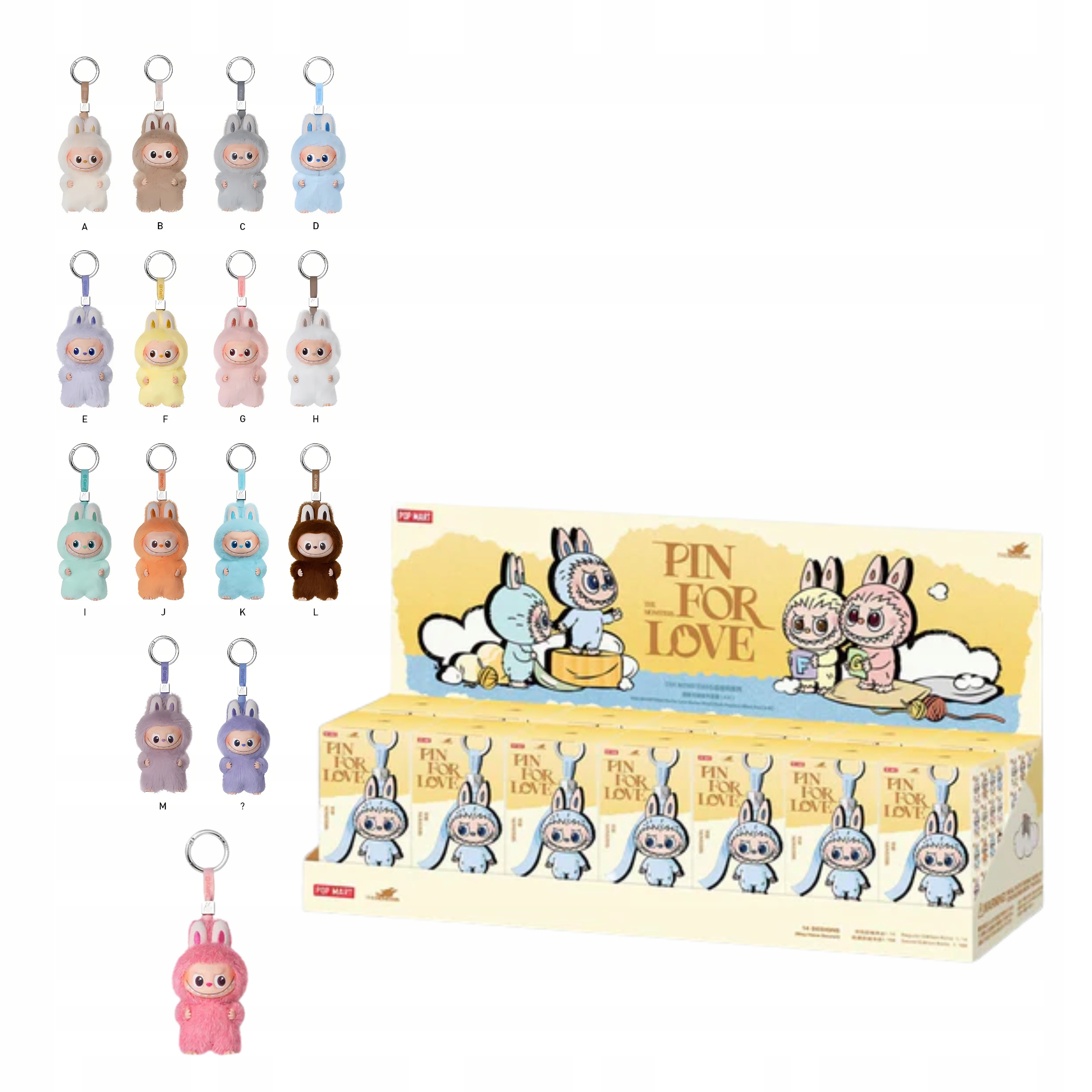 ORYGINALNE LABUBU PIN FOR LOVE A-M CAŁY ZESTAW 14X BLIND BOX
