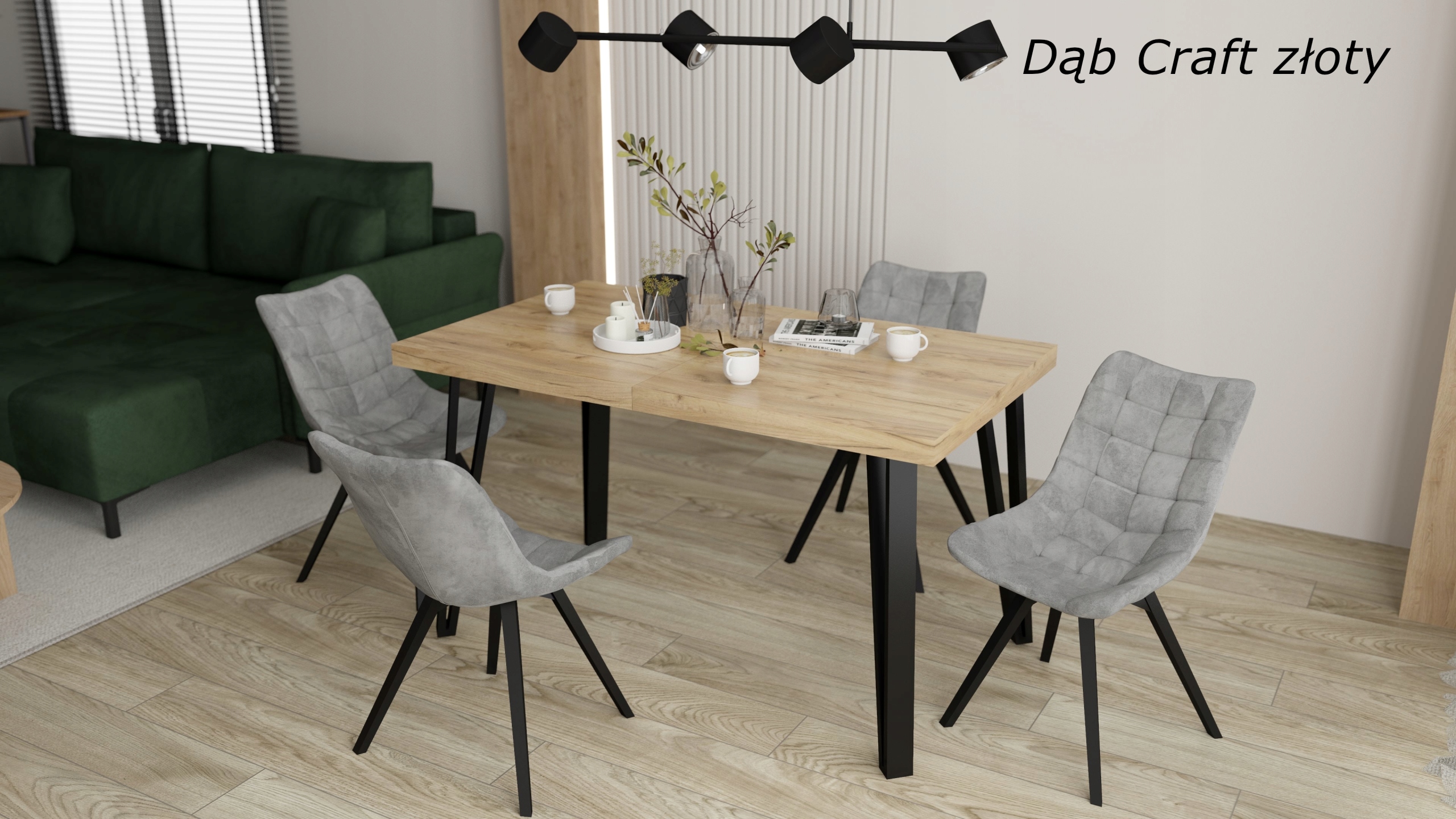 Stół rozkładany VERA, METALOWE NOGI loft nowoczesny 140x80x240 cm Kolekcja Nowoczesne