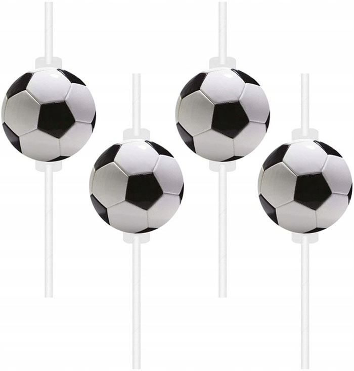 Słomki papierowe Piłka Nożna Football urodzinowe