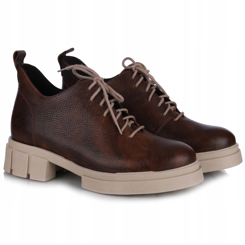 Dámské polobotky Aspena KX-2757/SAMINA R142 hnědé, Kůže VEL.39