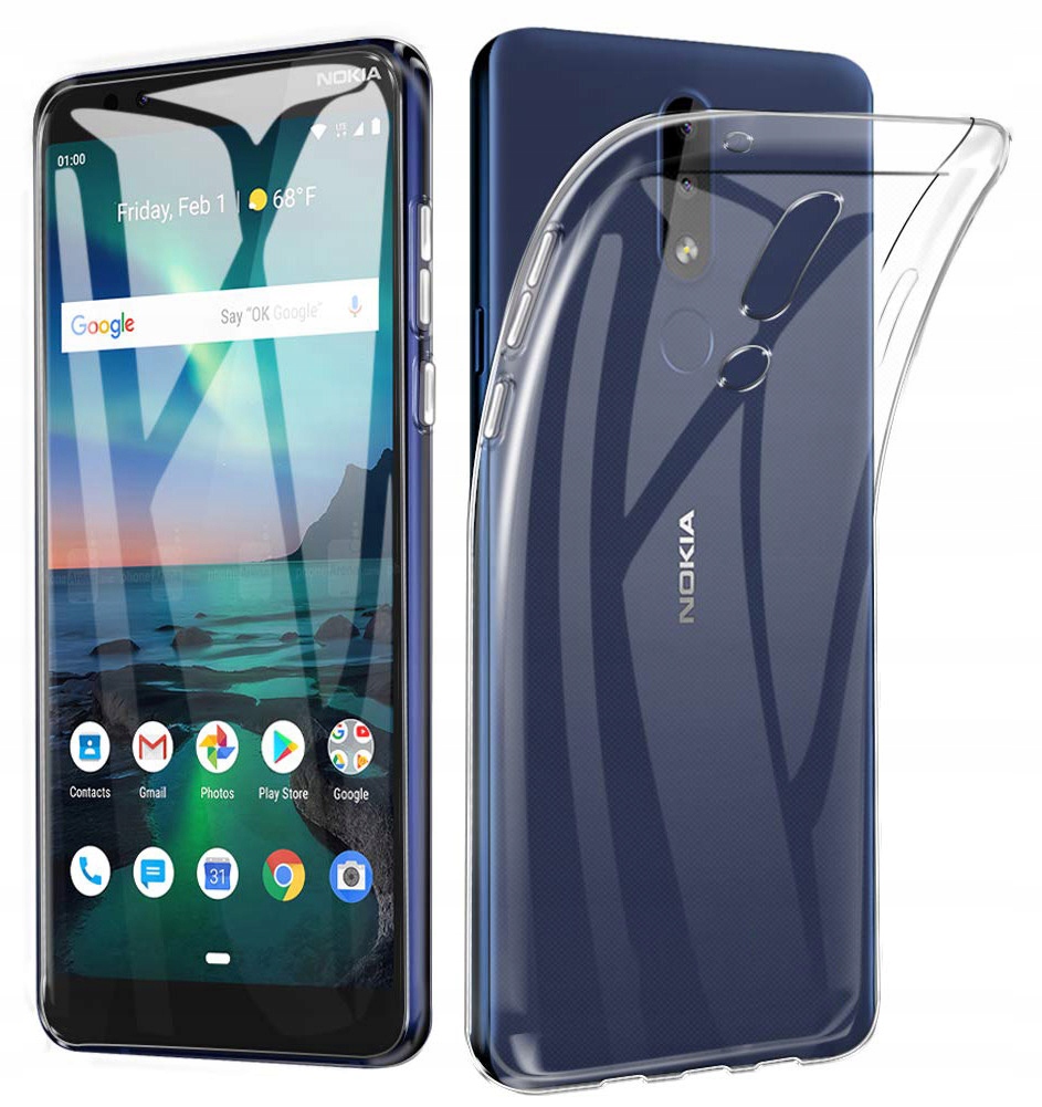 

Etui Silikon do Nokia 3.1 Plus Szkło Hartowane