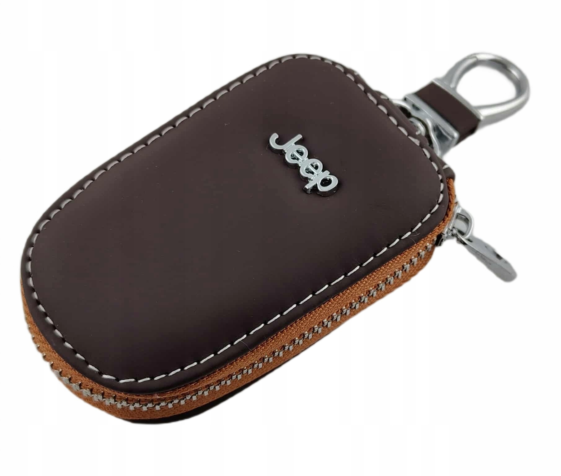 Jeep Etui Pokrowiec Skórzany Na Kluczyk Brązowy Premium