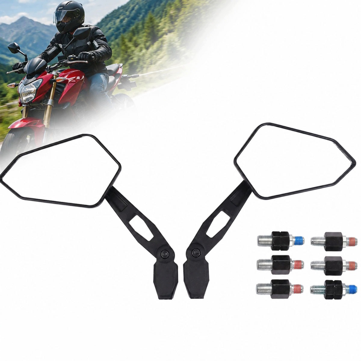 Lusterka Składane Uniwersalne Quad Atv Cross Motocykl Adapter Lusterek
