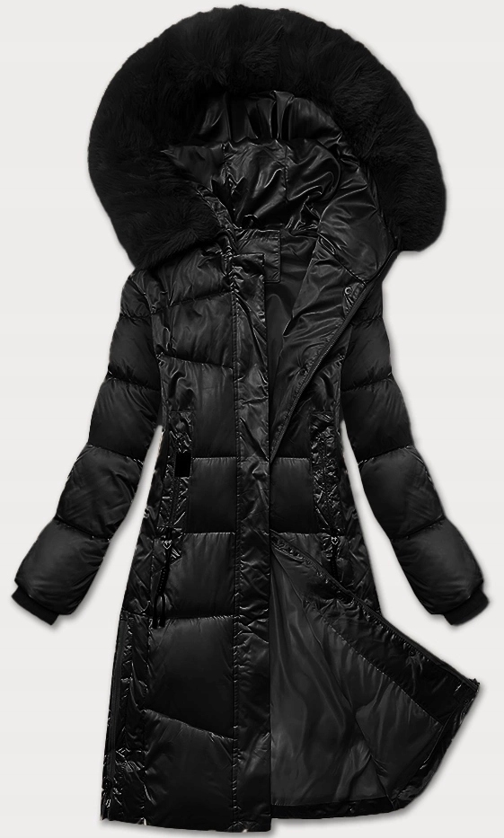 Zimní Bunda Kapuce B8267 Černá 52