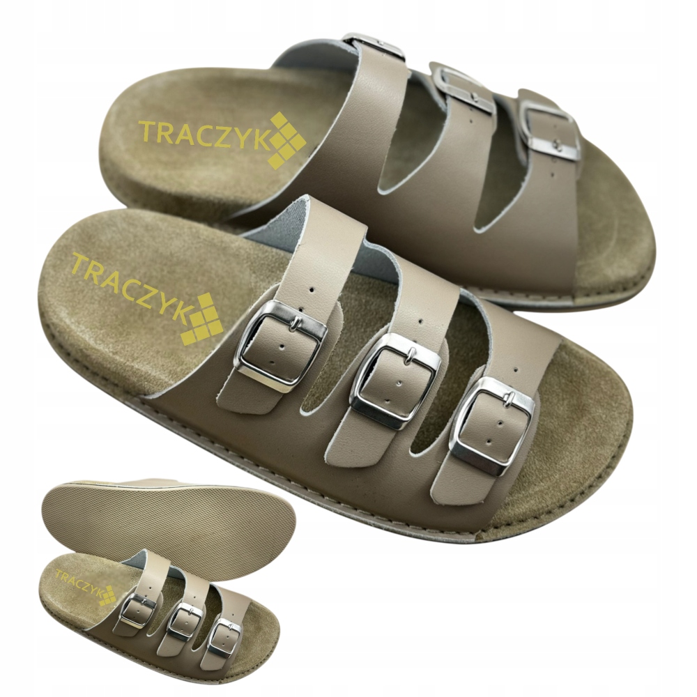 Nazouváky Traczyk Z Přírodní Kůže Pásky Béžové Nastavitelné ortopedické vel. 38