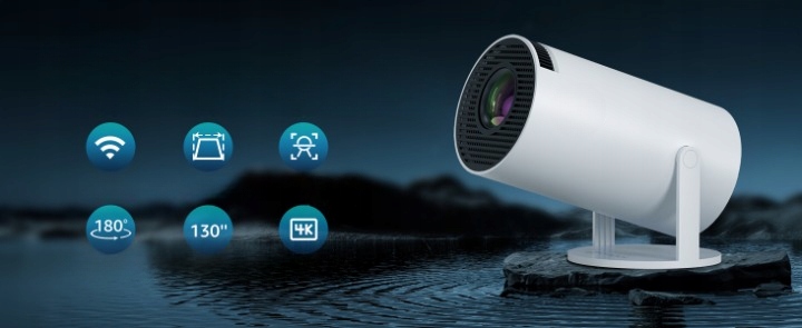 MINI PROJEKTOR SMART RZUTNIK FULL HD Z GŁOŚNIKIEM ANDROID TV WIFI BLUETOOTH Szerokość produktu 16.3 cm