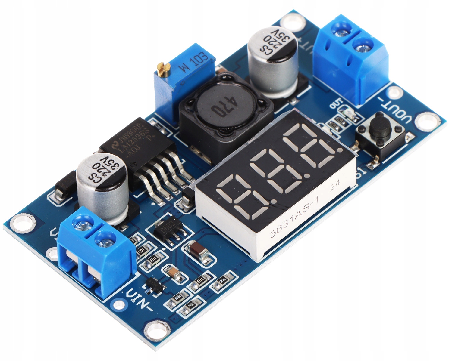 Przetwornica Step-Down LM2596 3-40V 1,5-35V 3A z wyświetlaczem typ4 MOD7318