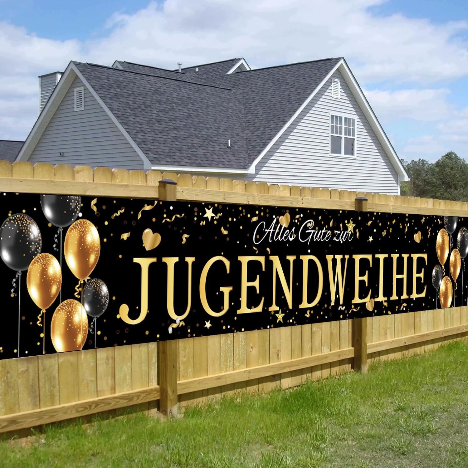 Czarny baner na 18. urodziny 40 x 270 cm dekoracja na pełnoletność