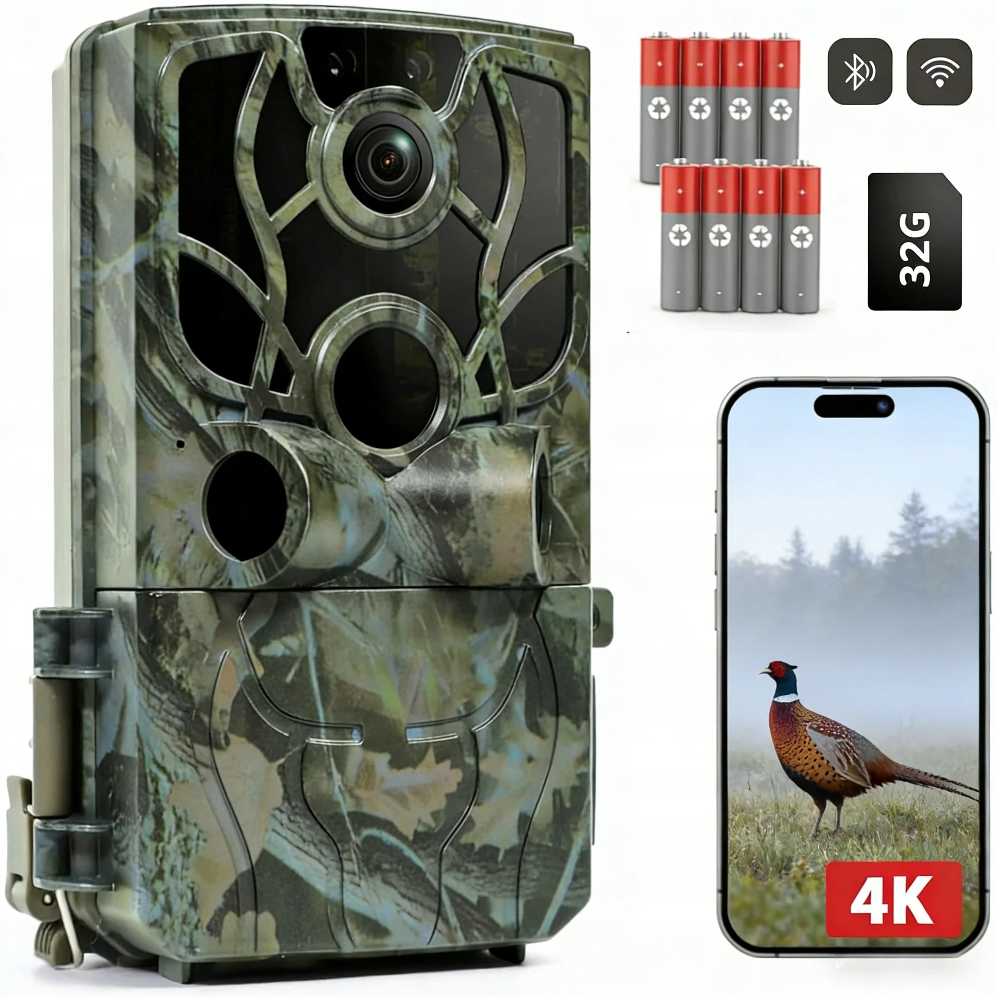 Wifi kamera Bluetooth 4K 48Mpx lovecká infračervená kamera voděodolná