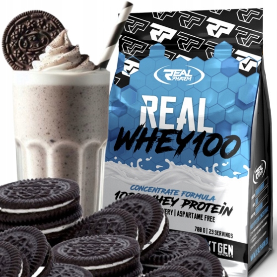 Wpc syrovátkový protein protein Whey 100 Real Pharm 700 g Dark Cookie