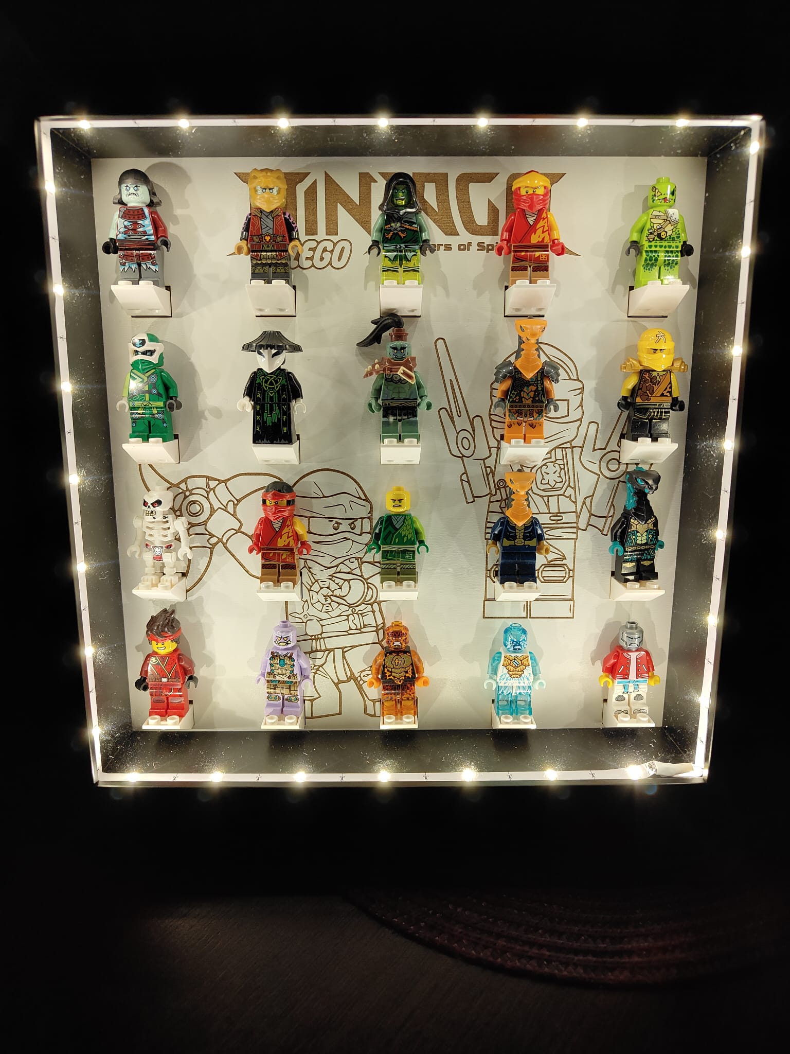 Police rámeček minifigurky Lego Ninjago dárek 25x25 rychlá Led Lampička