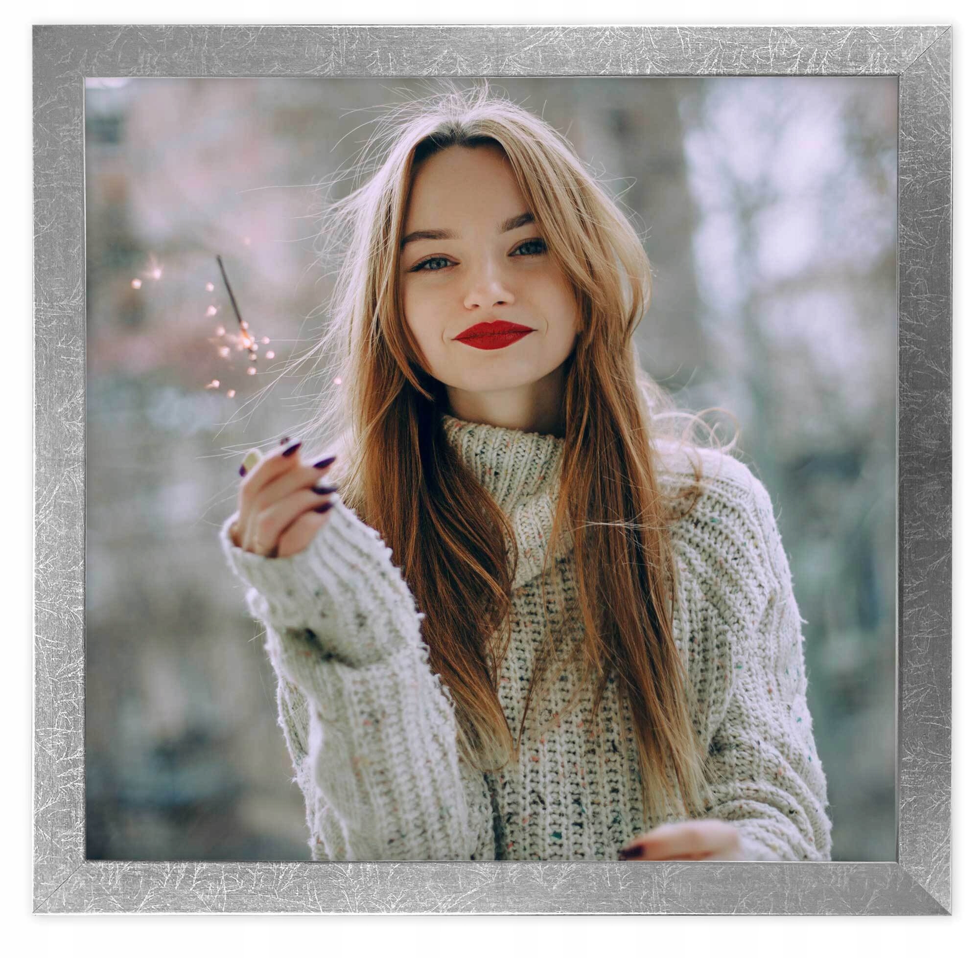 

Ramka kwadratowa na zdjęcie 30x30 Italia srebrna