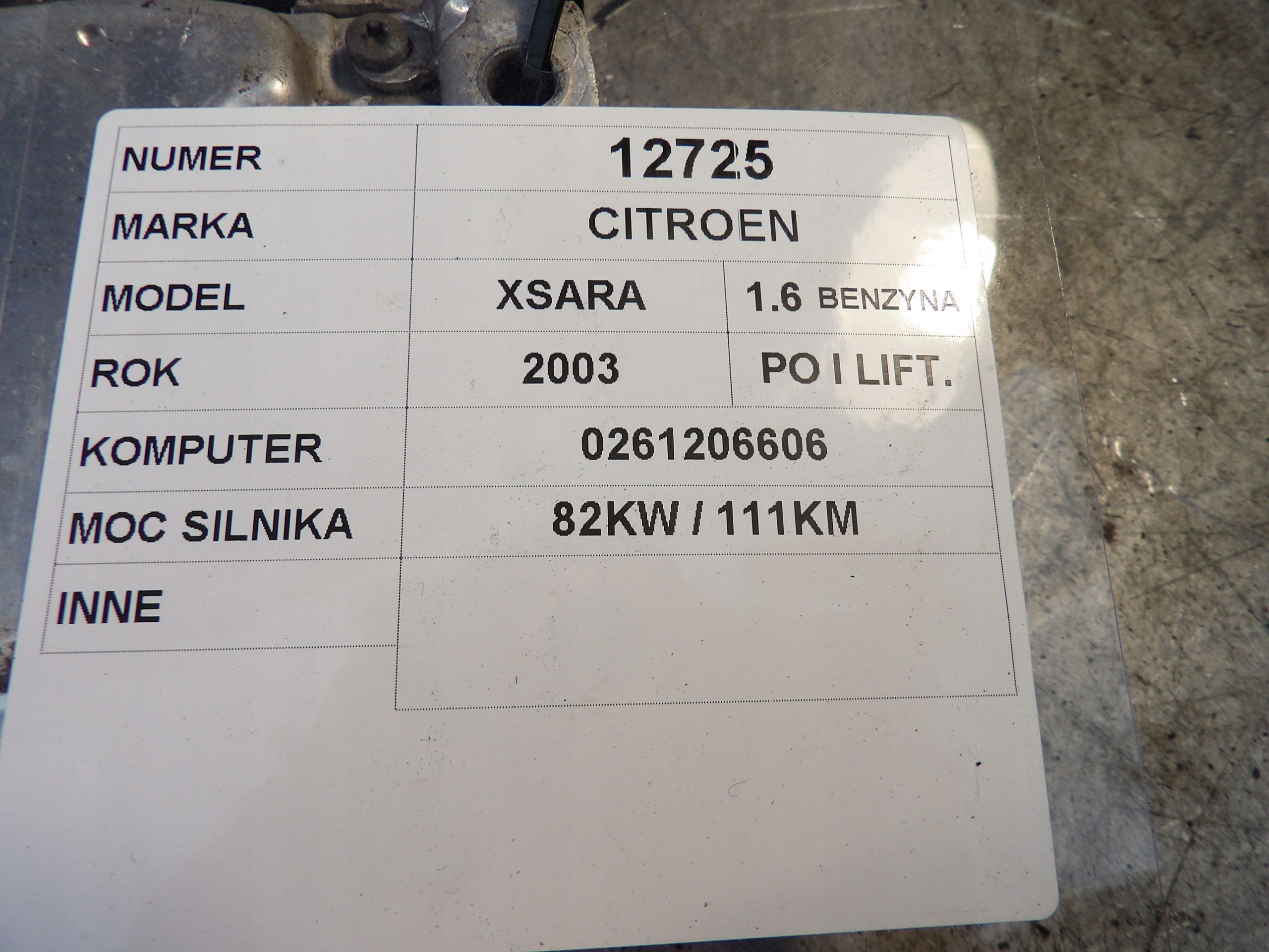 Citroen Xsara computer, control unit 0261206606 9651396380