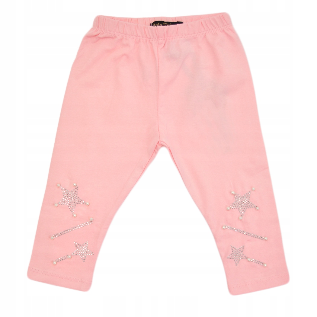 

Różowe Legginsy dżety Getry gwiazdki r.98/104