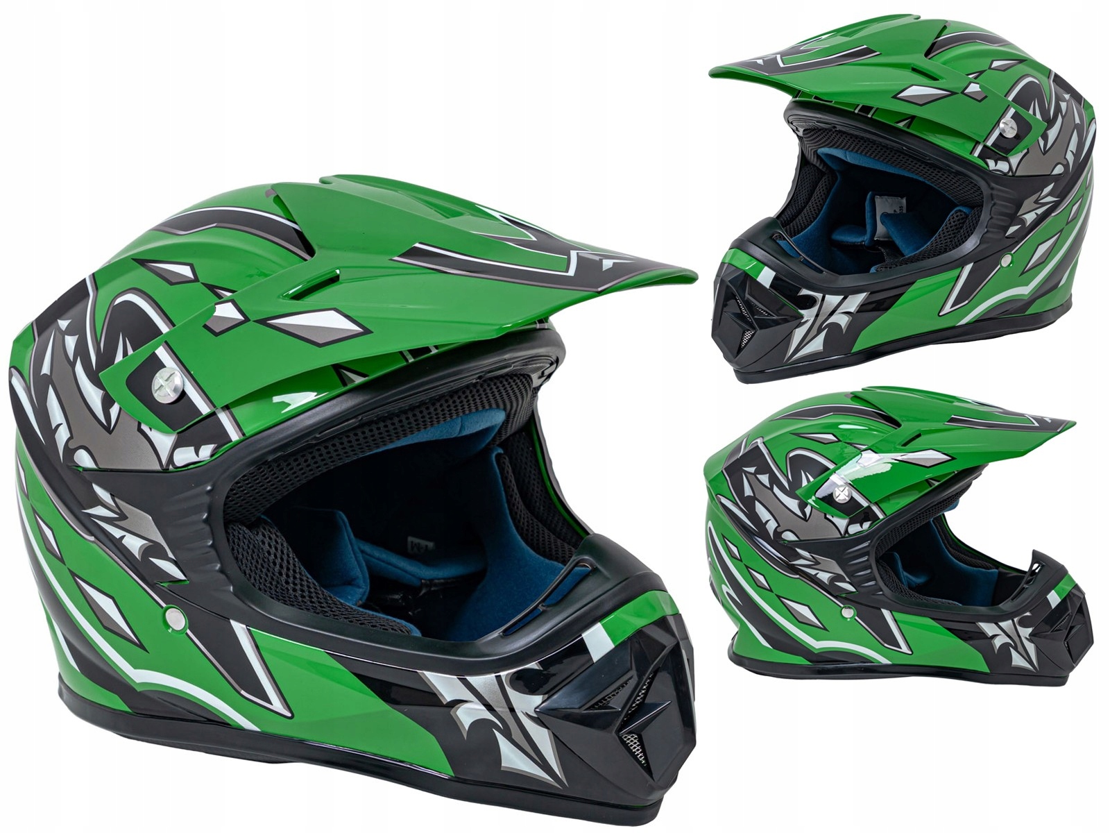 Kask Motocyklowy dla dziecka Enduro dziecięcy szczękowy Rozmiar L 53-54 cm