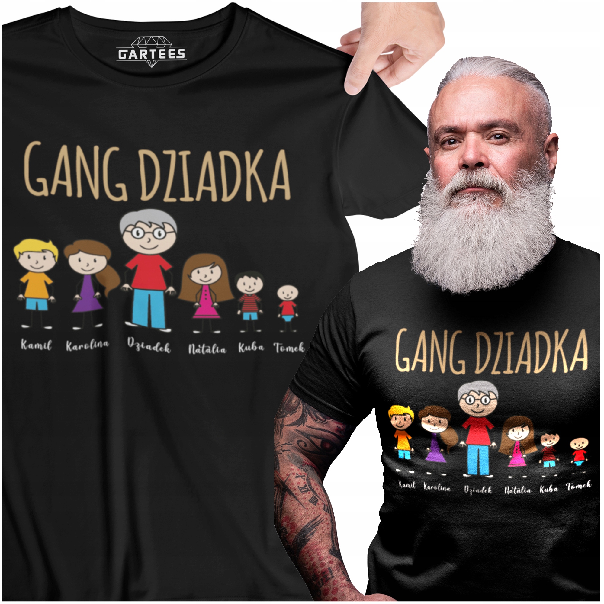 

T-shirt Męski Duży Gang Dziadka Prezent Z Imieniem
