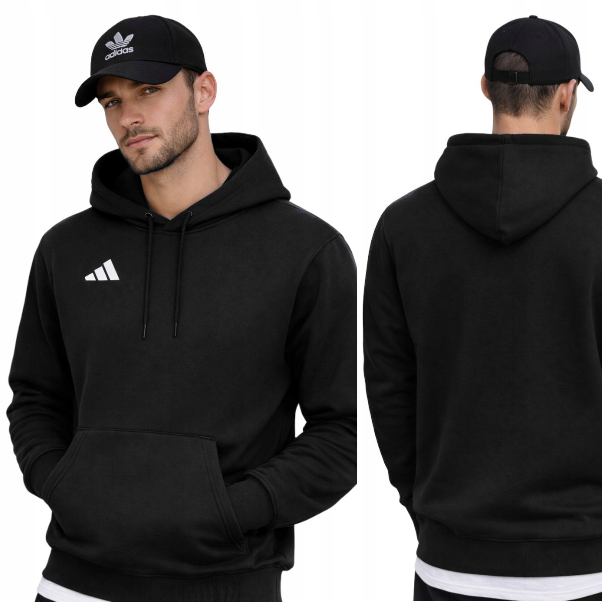 Bluza Adidas Entrada26 Męska Kangurka Kaptur Czarna Bawełniana r. 3XL