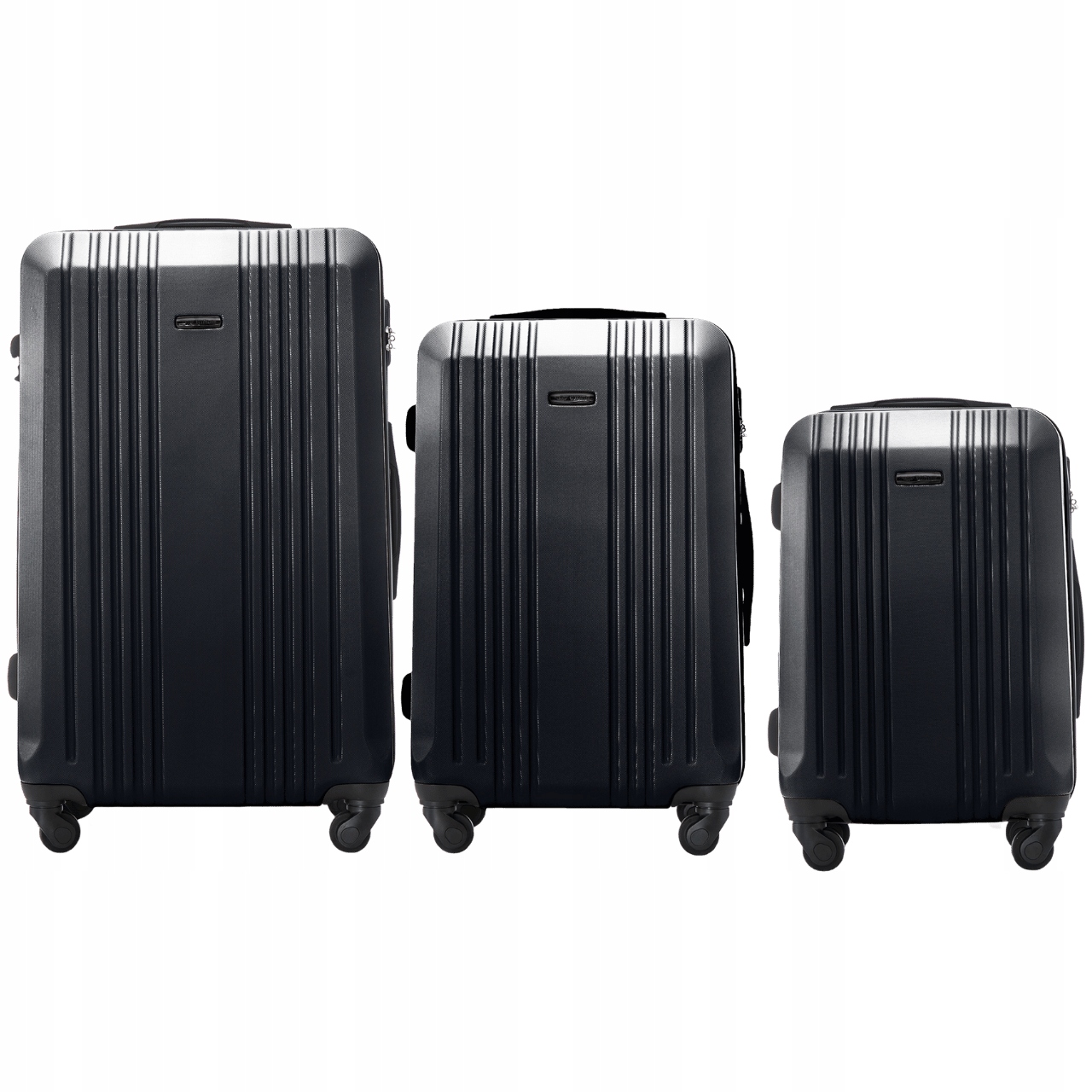 Wings Komplet 3 Walizek Podróżnych Kestrel S/m/l Abs+ 4 Kółka Dark Grey