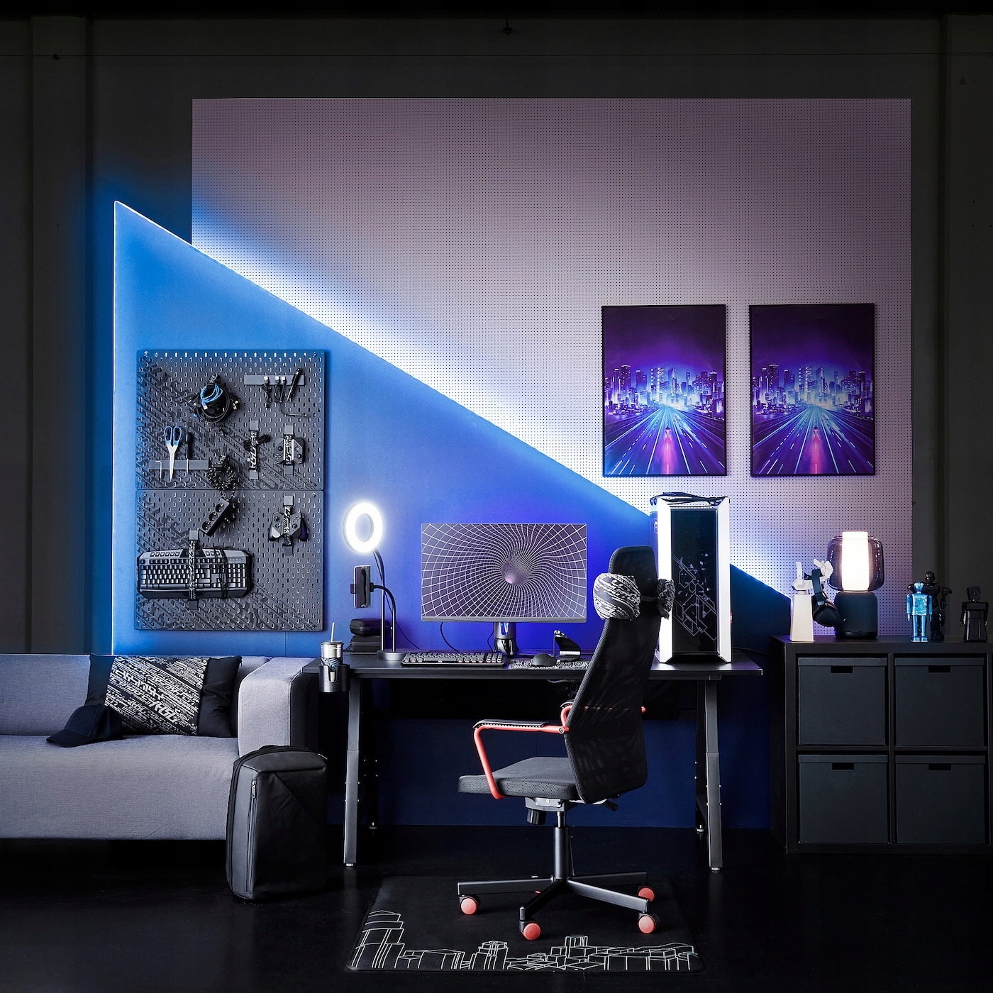 LÅNESPELARE Lampa pierścieniowa uchw na telefon Model Lanespelare