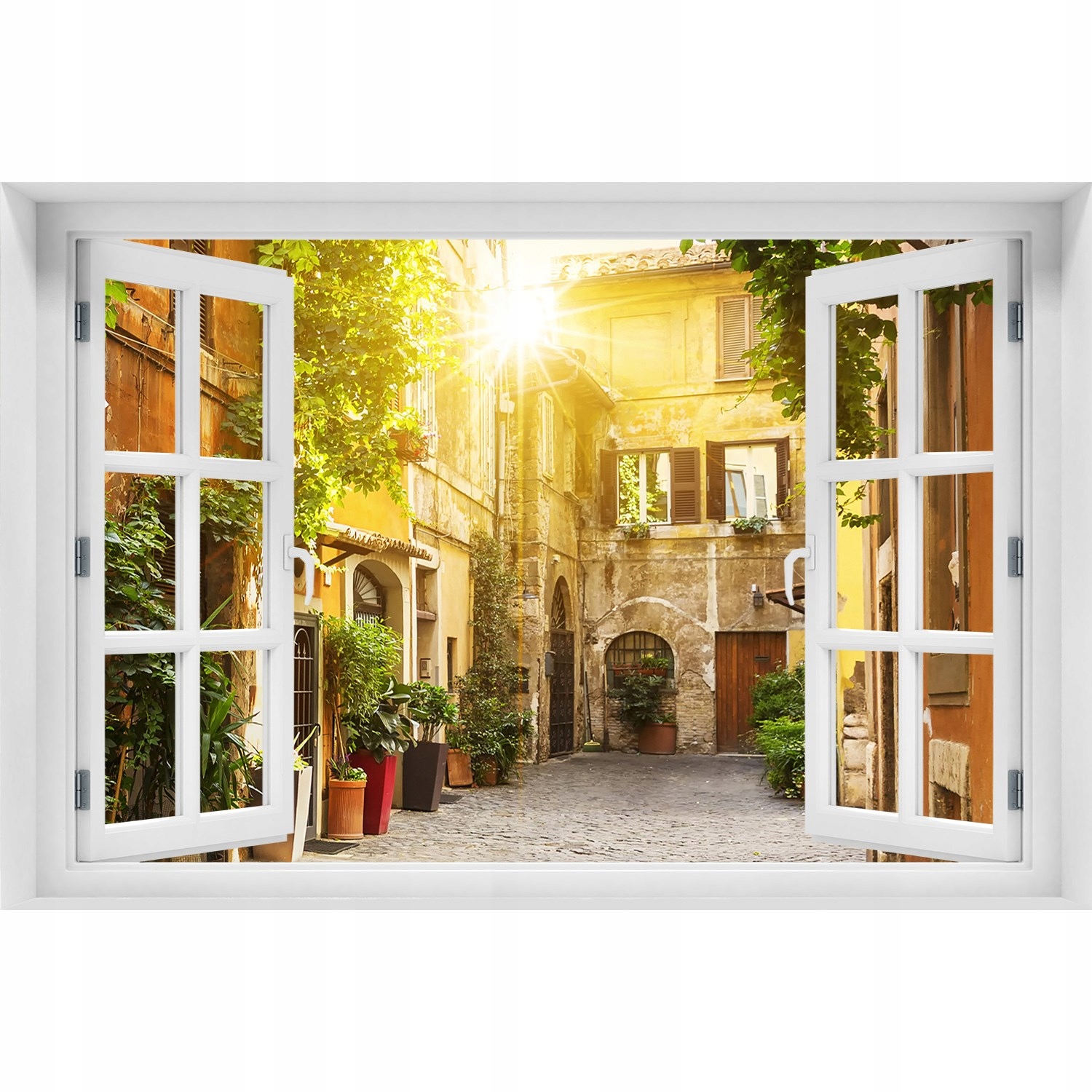 

Fotoobraz Naklejka 3D Okno Włoskie uliczki 90x60