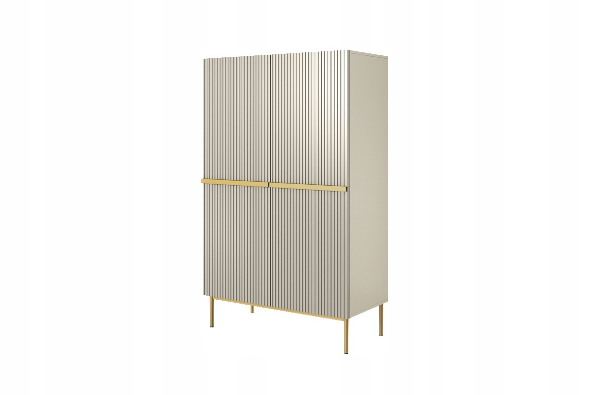 Bestseller! Kredens NICOLE GOLD kolor Kaszmir, beż, złote nogi, glamour