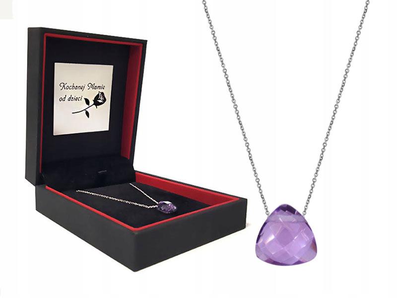 Stříbrný náhrdelník 925 kámen ametrista přívěsek řetízek dárek věnování