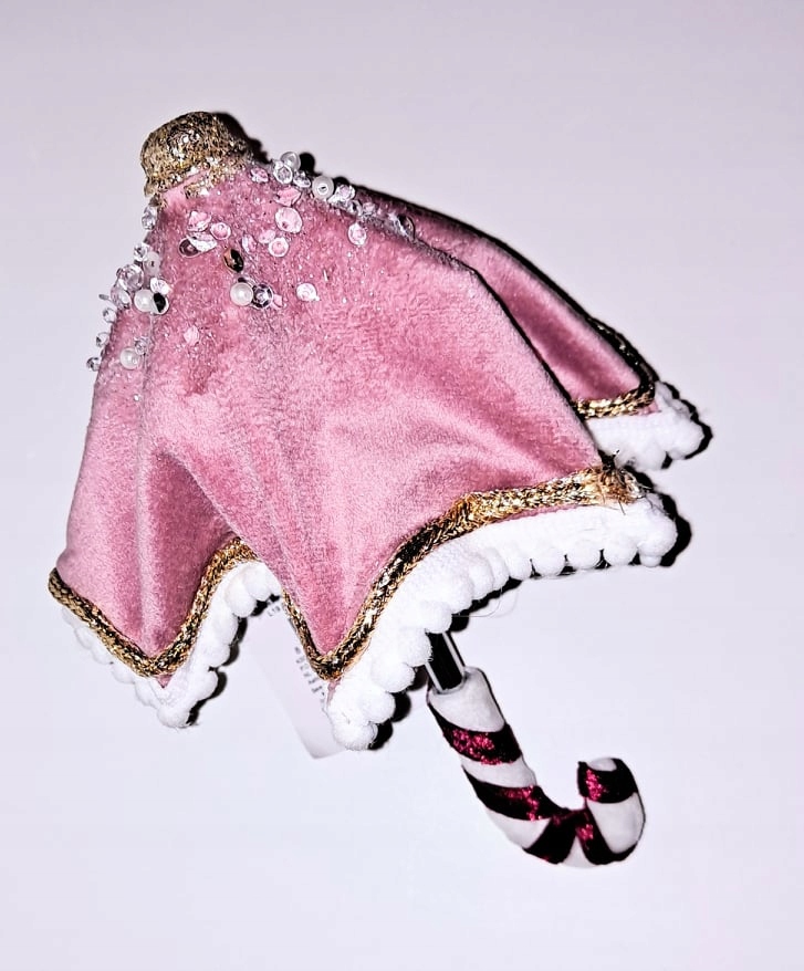 Ozdoba Ręcznie robiona Parasolka składana różowa Wysokość produktu 1 cm