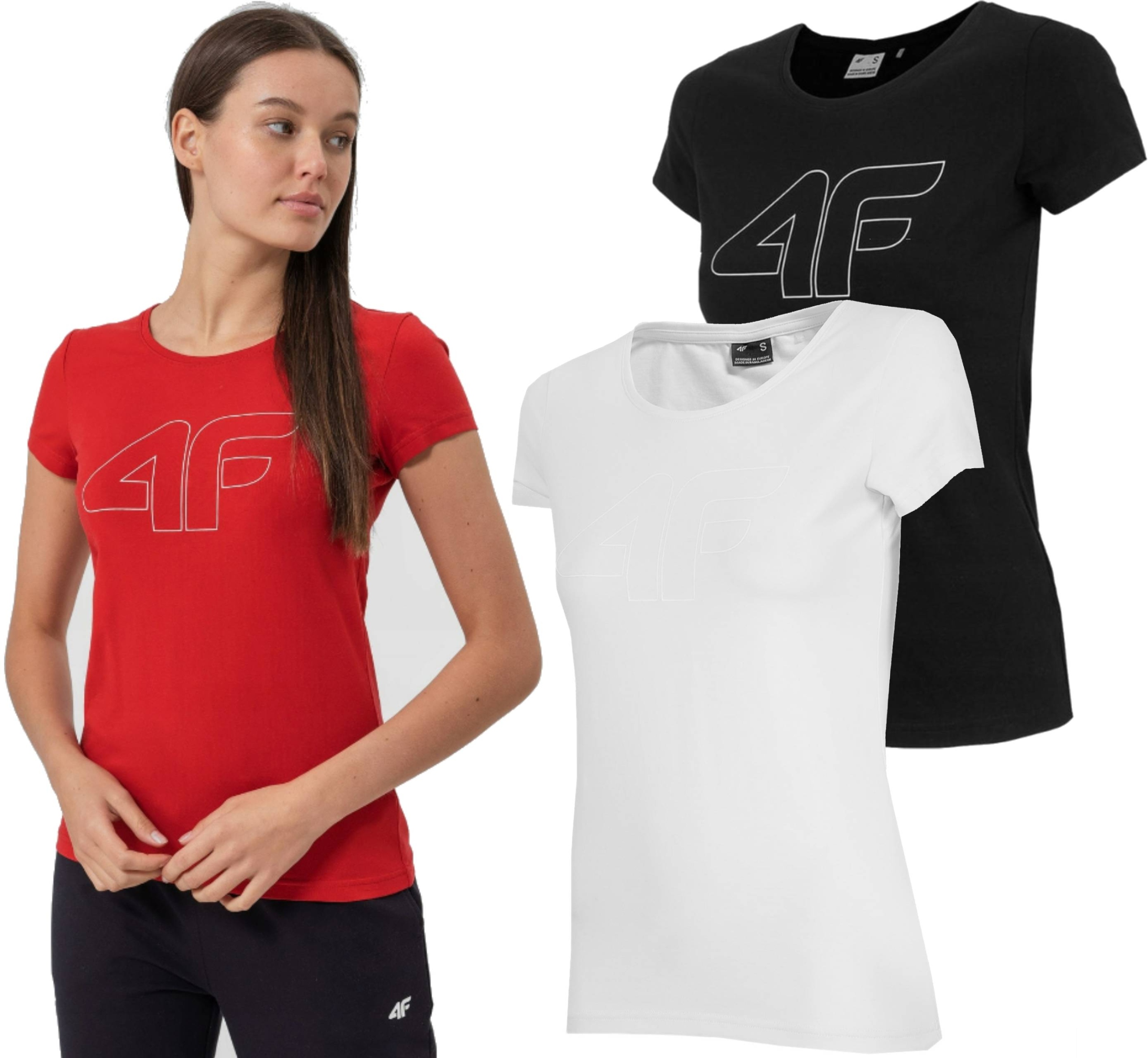 3-PAK T-SHIRT KOSZULKA DAMSKA DO BIEGANIA 4F BASIC