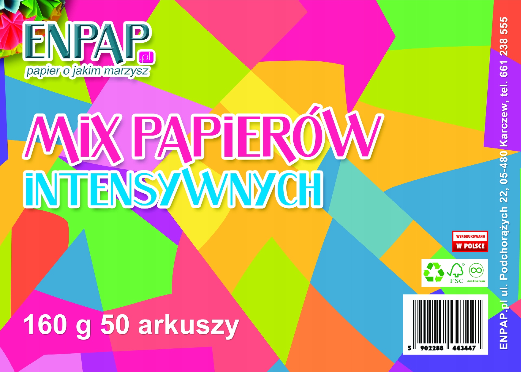 

Papier Ksero Kolorowy 160 G A4 MIX Kolorów