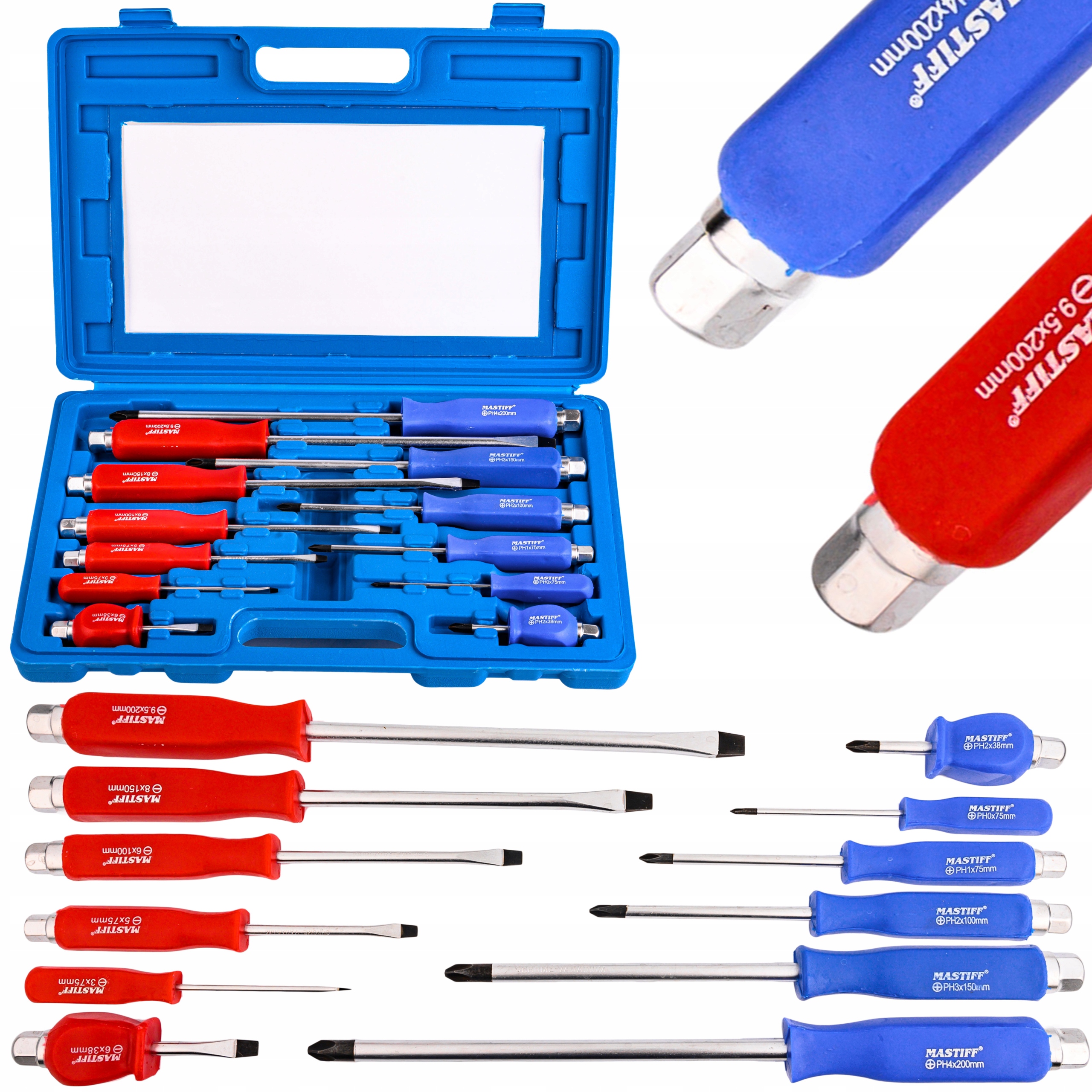 ZESTAW ŚRUBOKRĘTÓW DO POBIJANIA WKRĘTAKI 12el PH2