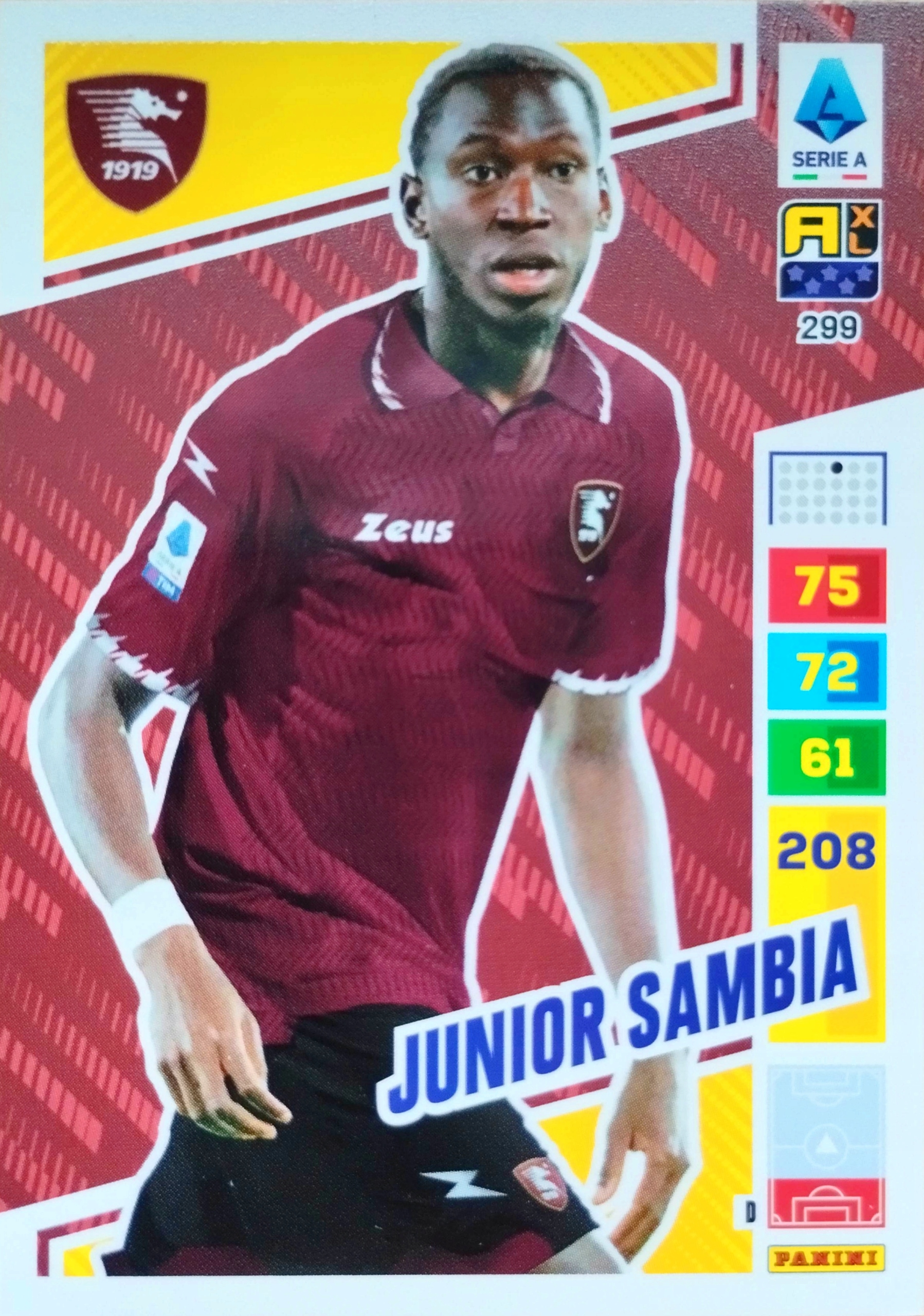Panini Calciatori Liga Włoska 2023 2024 299 Junior Sambia Salernitana